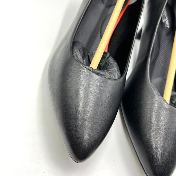 Rockport Womens Size 6.5 Kalila Black Leather Low Kitten Heels Pumps Shoes - Picture 4 of 15
